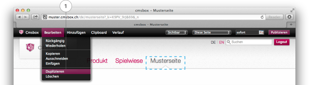 Inhalt oder Seiten duplizieren