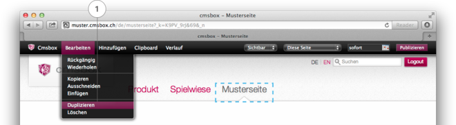 Inhalt oder Seiten duplizieren
