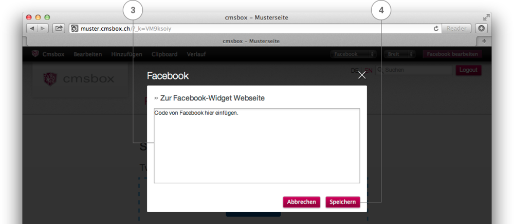 Facebook Eingabefeld