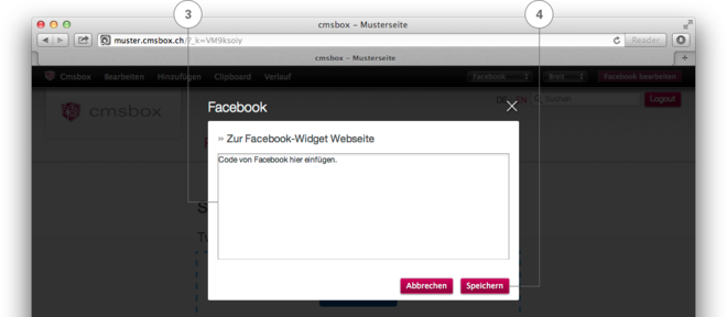 Facebook Eingabefeld