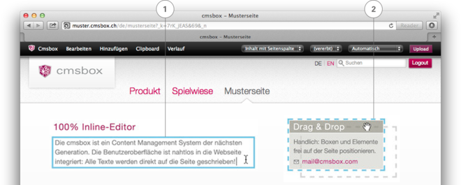 Drag & Drop – 100% Inline-Editor