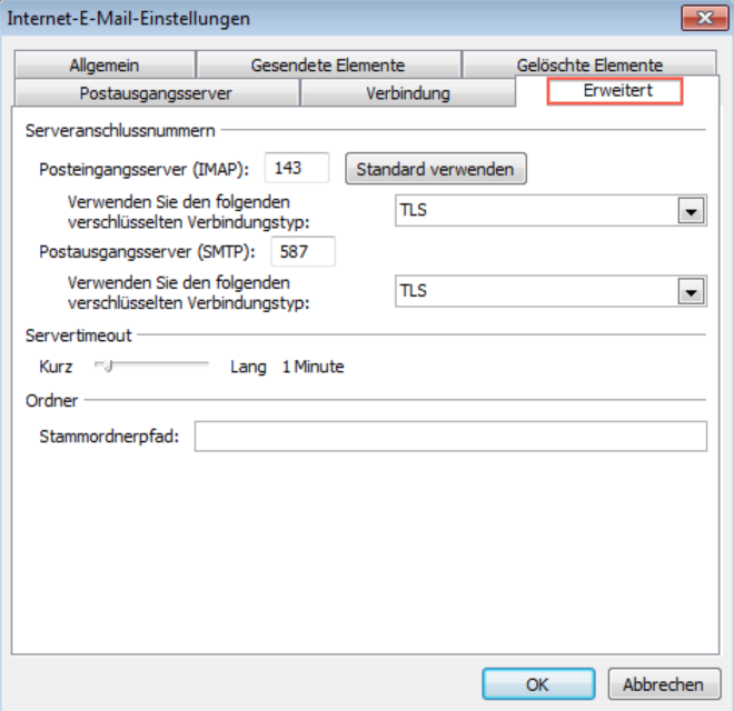 OL 2010 change imap 5