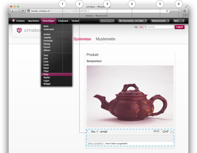 Preiselement hinzufügen