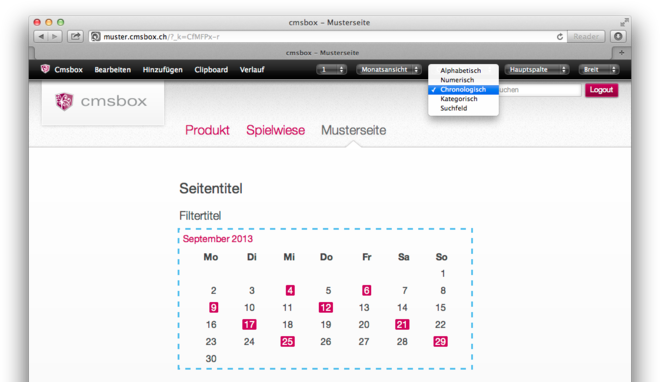 Filter «Chronologisch»
